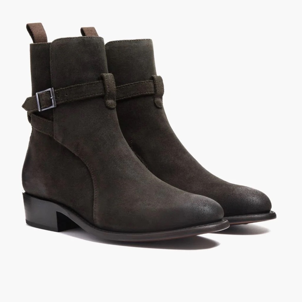Thursday Rogue Jodhpur Boots in Dark Olive Suede -8.5